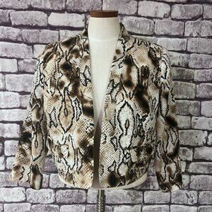 Worthington Black, Brown & Ivory No Close Bolero Style Jacket Size XL